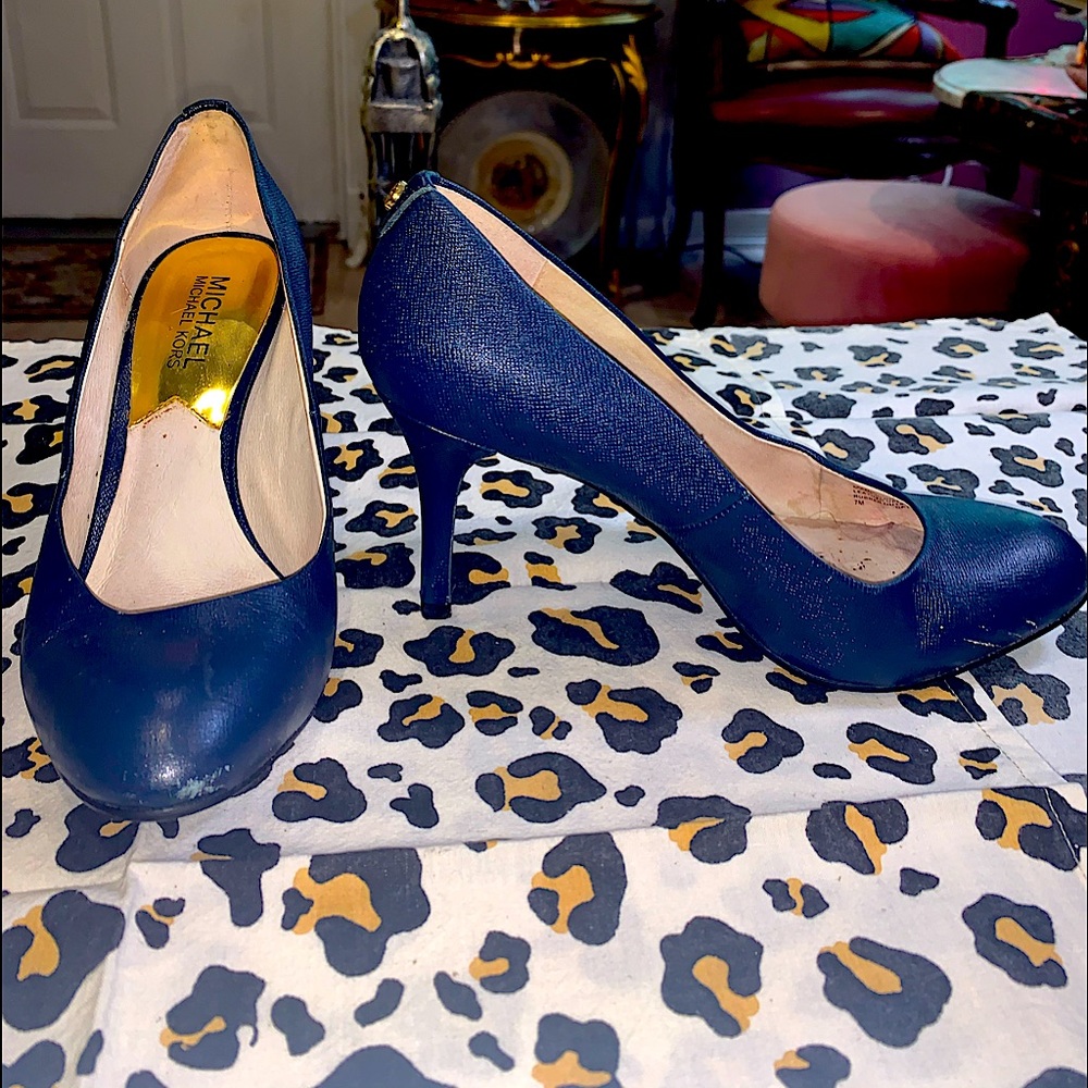 Michael Kors Designer Blue Casual Heels Size 7